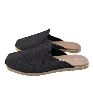 TOMS Nova Slip On Black Denim Espadrilles 11